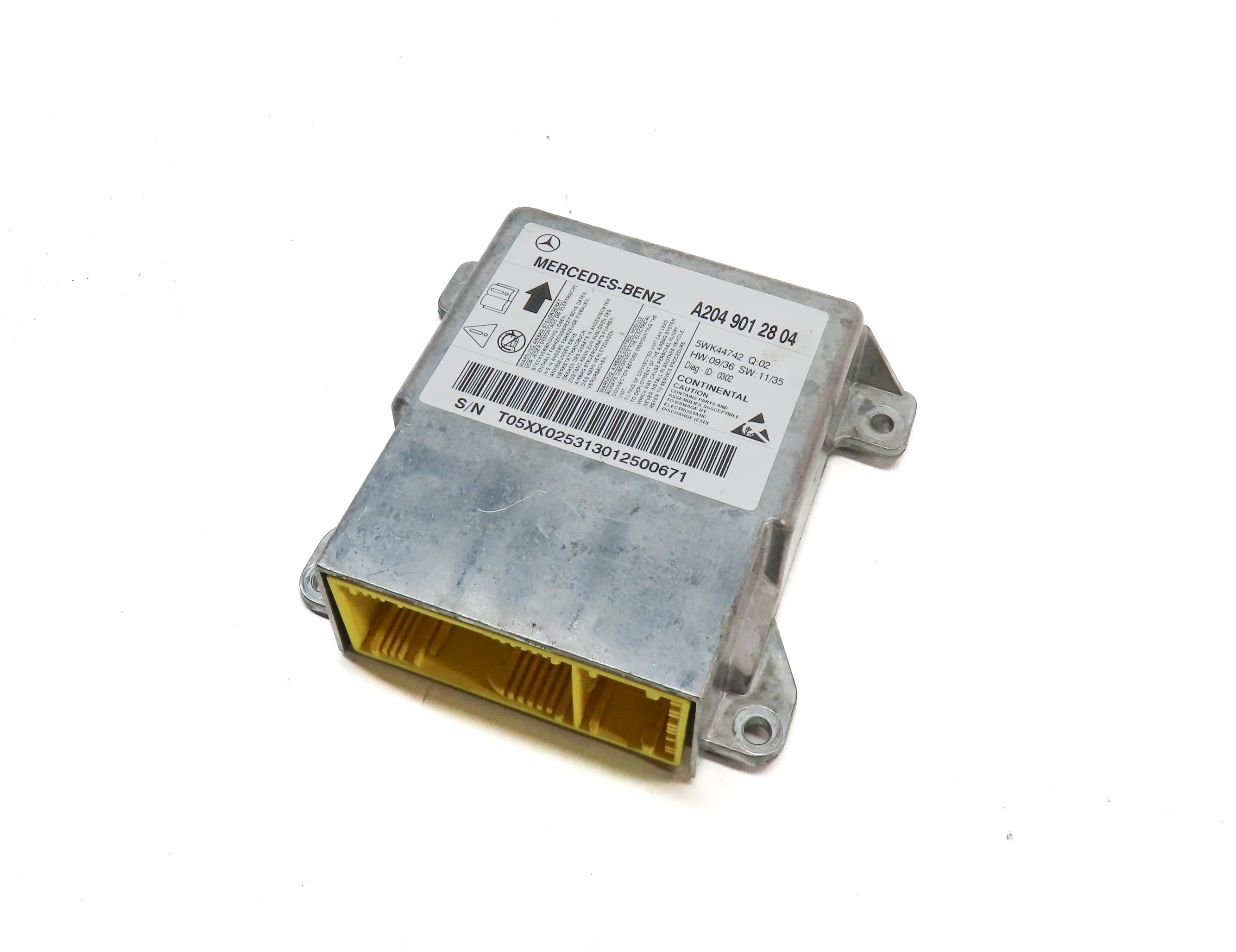 12-14 MERCEDES C250 C300 C350 C63 AMG (W204) SEDAN SRS BAGG CONTROL MODULE — exact item pictured